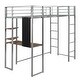 preview thumbnail 4 of 6, Twin Metal Loft Bed with 2 Shelves and one Desk,with Two build-in Ladders and 12 Sturdy Metal Bed Slats, Sliver