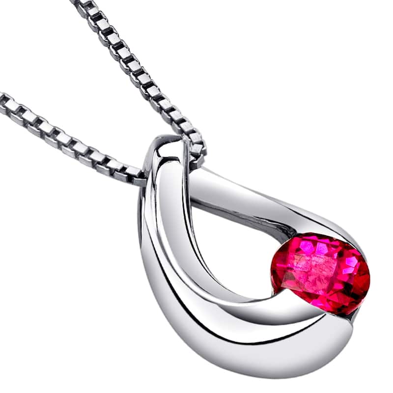 1.25 ct Ruby Pendant in Sterling Silver