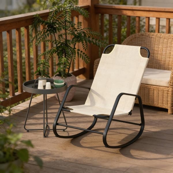 Comfortable Outdoor Rocking Chair with High Back and Armrests for ...