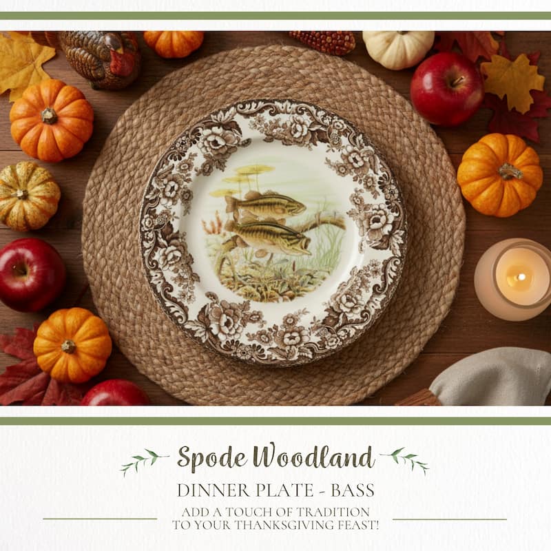 Spode Woodland Dinner Plate Fish Collection - 10.5 inch