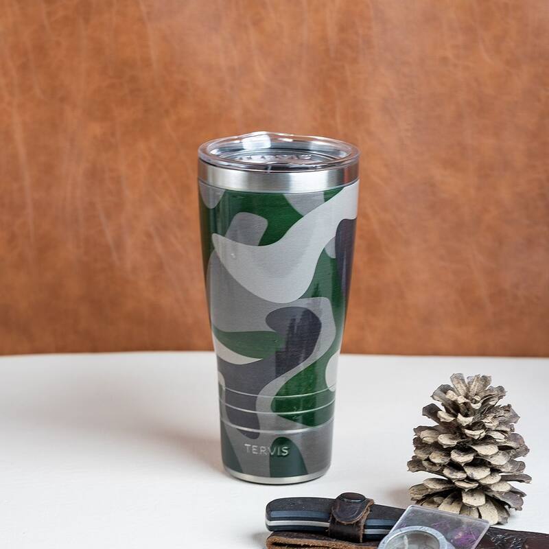 Tervis Traveler Hunting Forest Camo Triple Walled Insulated Travel Tumbler, Stainless Steel