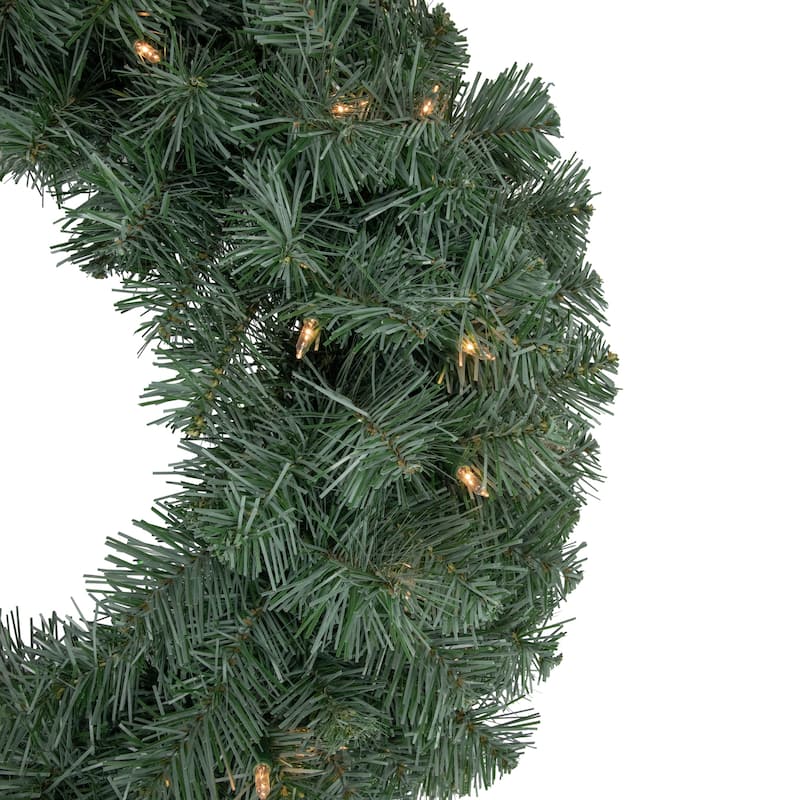 Colorado Blue Spruce Artificial Christmas Wreath, 24", Clear Lights