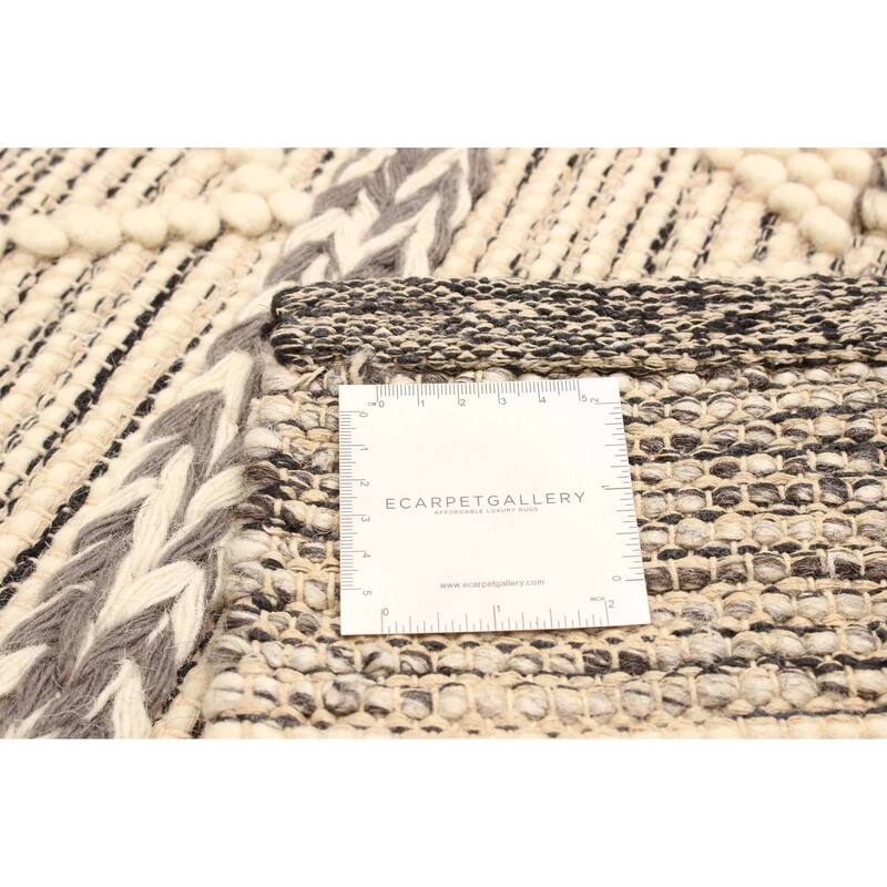 ECARPETGALLERY Braid weave Sienna Cream Wool Rug - 5'3 x 7'9