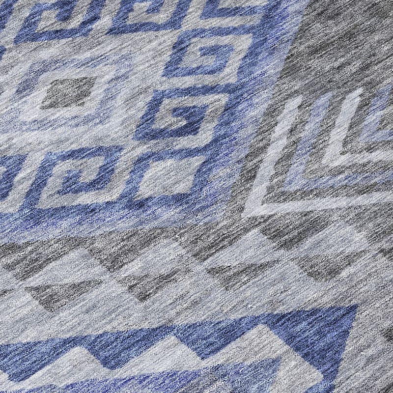 Machine Washable Indoor/ Outdoor Boho Tribal Chantille Rug