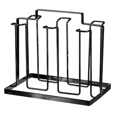 Cup Drying Rack, 220x185mm for Home Counter, Office, Kitchen Black