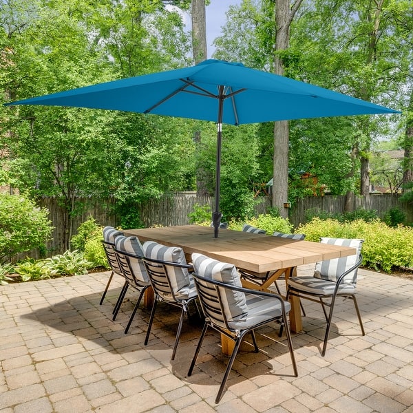 Pure Garden Rectangular Patio Umbrella - Turquoise
