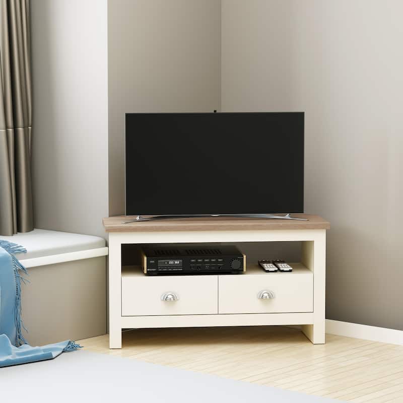 Corner TV Stand Up To 50", Entertainment Center TV Console Table