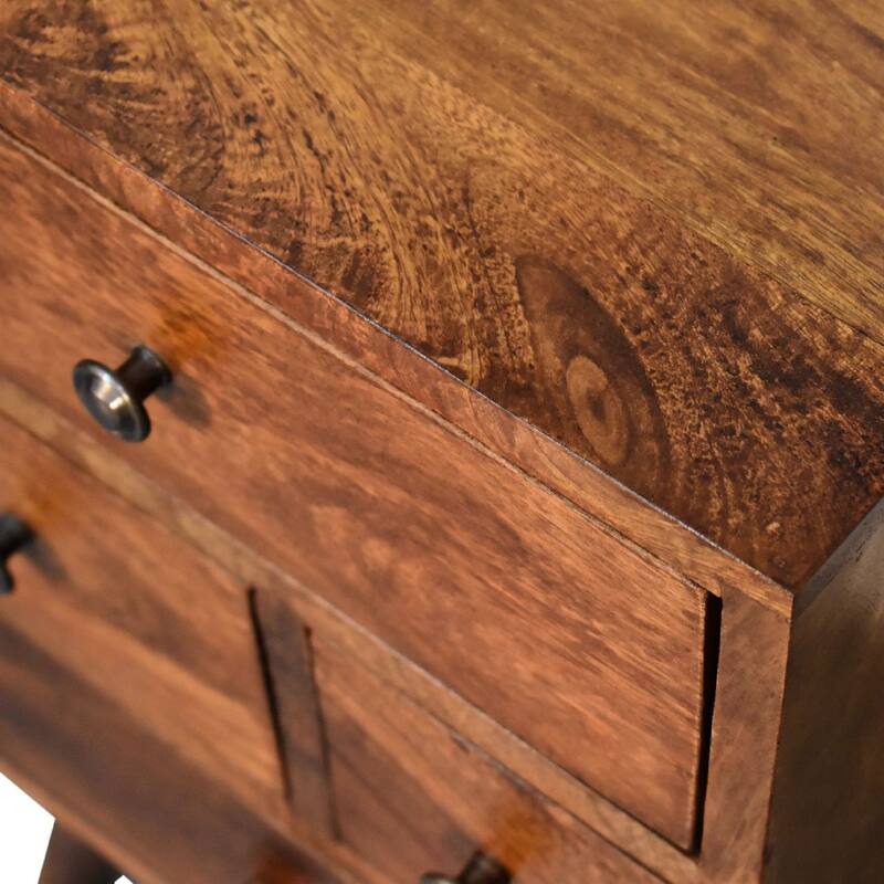 Artisan Furniture Solid Wood 4 Drawer Multi Chestnut Nightstand