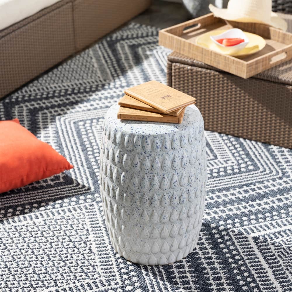 Lisette Indoor/ Outdoor Textured Garden Stool