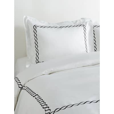 Home Sweet Home Collection 600 Thread Count Cotton Rope Embroidery Duvet Set