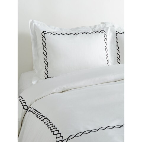 Home Sweet Home Collection 600 Thread Count Cotton Rope Embroidery Duvet Set