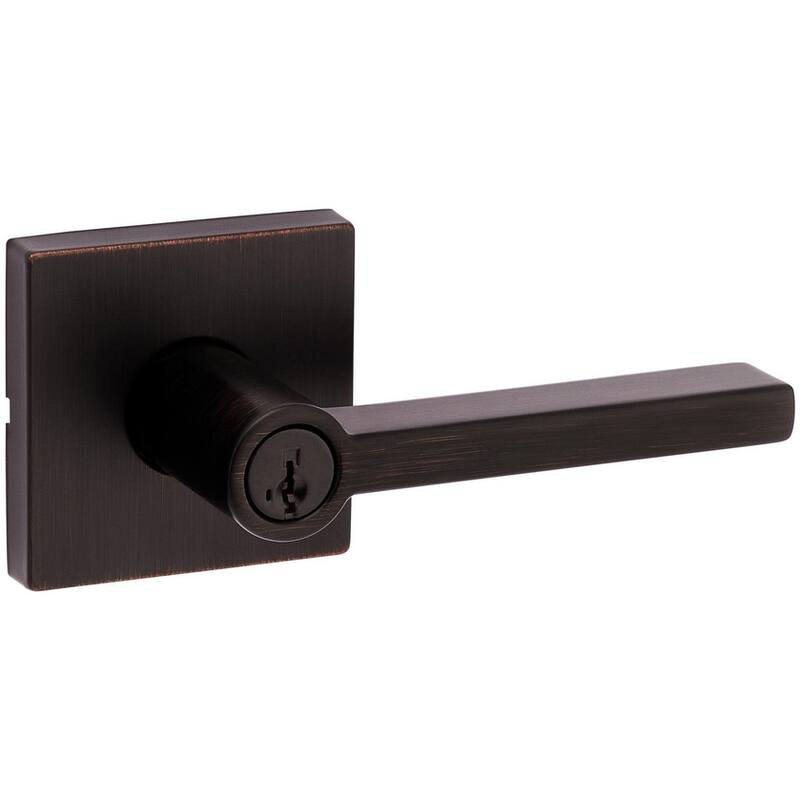 Kwikset Halifax Single Cylinder Keyed Entry Door Lever Set with Square - Venetian Bronze
