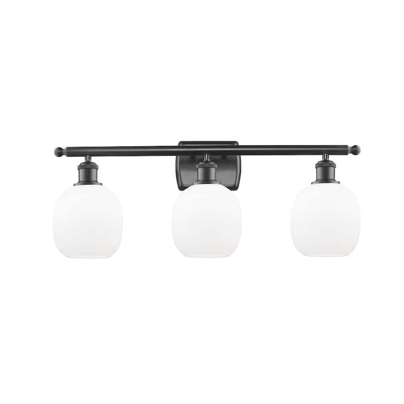 Innovations Lighting Belfast 3 Light 26" Wide Bathroom Vanity Light - Matte Black / Matte White