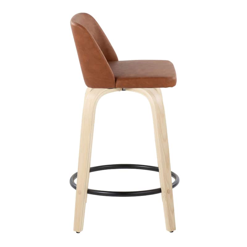 Carson Carrington Vallberga 24" Counter Stool with Natural Wood Base (Set of 2)