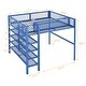 preview thumbnail 15 of 16, Artsy Full Size Metal Loft Bed with 4-Tier Shelves and Storage, Blue