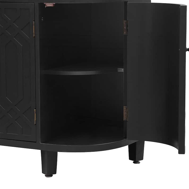 Stylish Curved Storage Cabinet with Adjustable Shelves