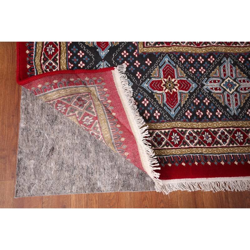 Geometric Red Kashan Turkish Rug Machine Made Carpet - 9'9" x 13'3"