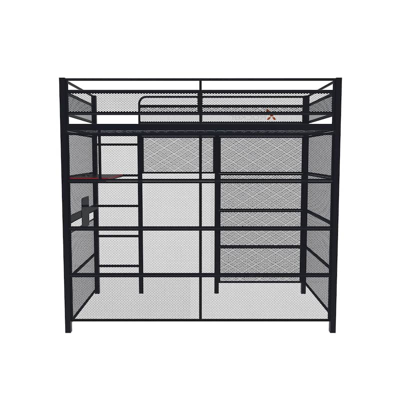 X Rocker Battle Den Gaming Bunk Bed with TV Mount, Twin, Black
