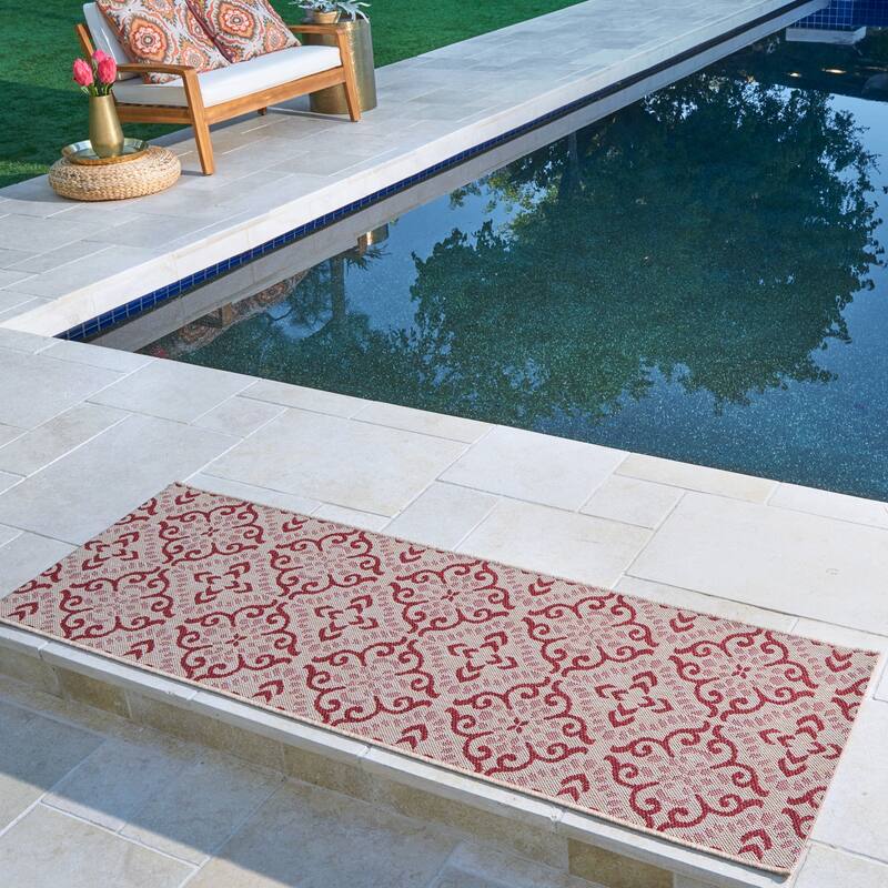 Gertmenian Solterra Bohemian Moroccan Global Weather Resistant Polypropylene Flatweave Indoor/ Outdoor Area Rug Collection