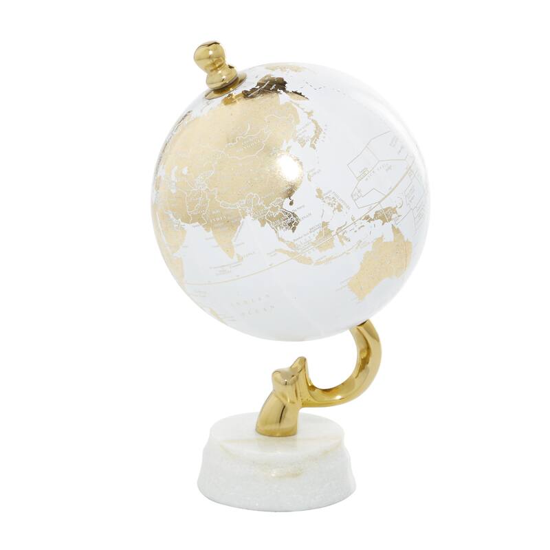 Gold Aluminum Globe with Marble Base