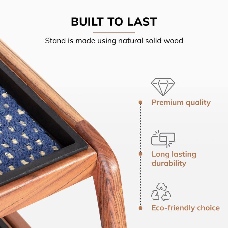 Jani Double-Tier Natural Stand 2-Pair Rubber Boot Trays