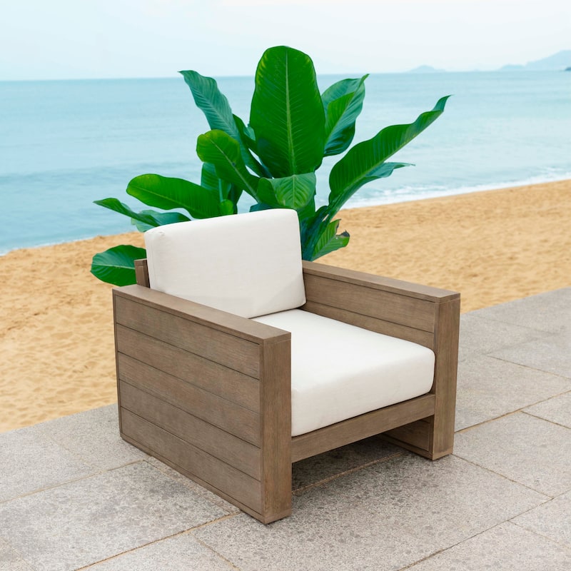 SAFAVIEH Couture Santiago Eucalyptus Patio Chair - 32"W x 34"D x 26"H