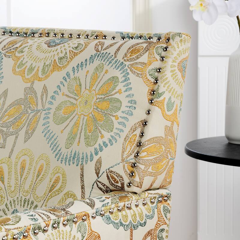 GDFStudio - Bella Modern Accent Chair for Living Room with Birch Legs and Comfortable Fabric Upholstery