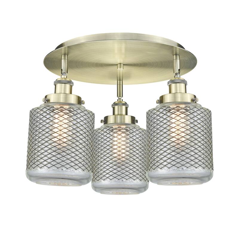 Innovations Lighting Edison - 3 Light 18" Flush Mount - Antique Brass