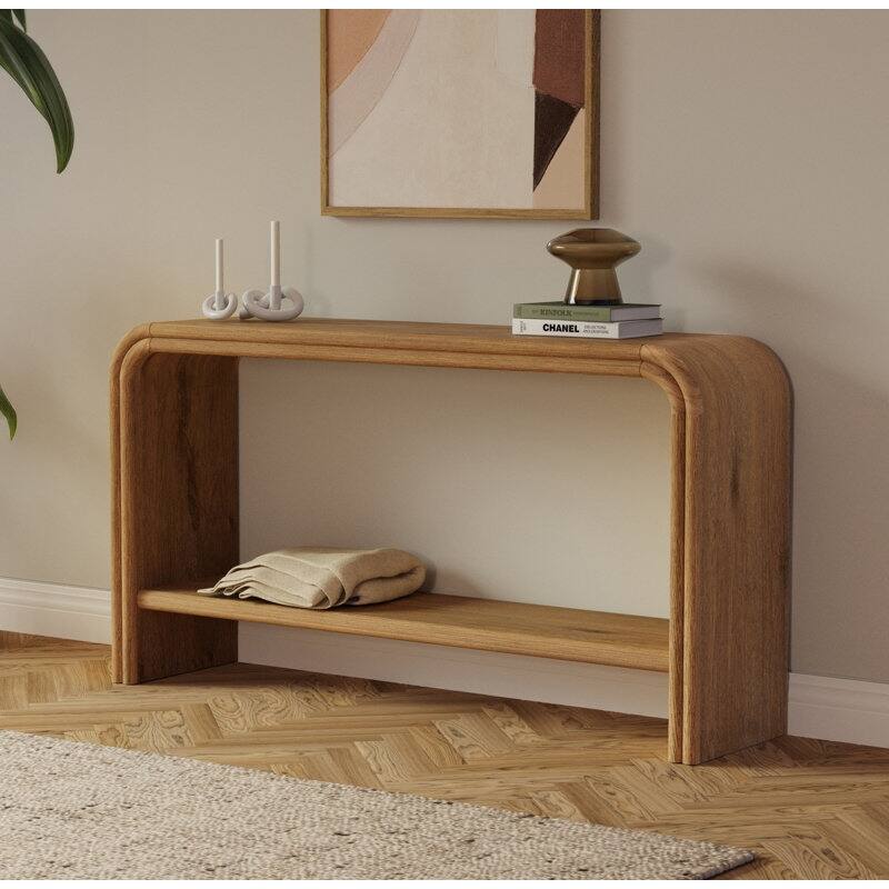 Studio London Clara Console Table Mid-Century Modern Oak Console Weathered Oak - Weathered Oak 
