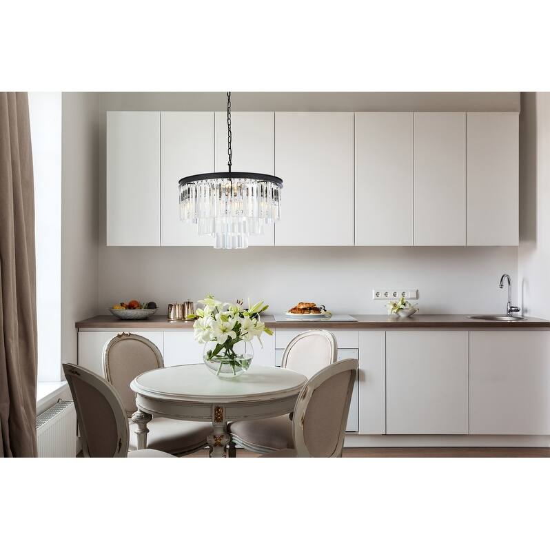 Royce Edge 9-Light Matte Black Chandelier