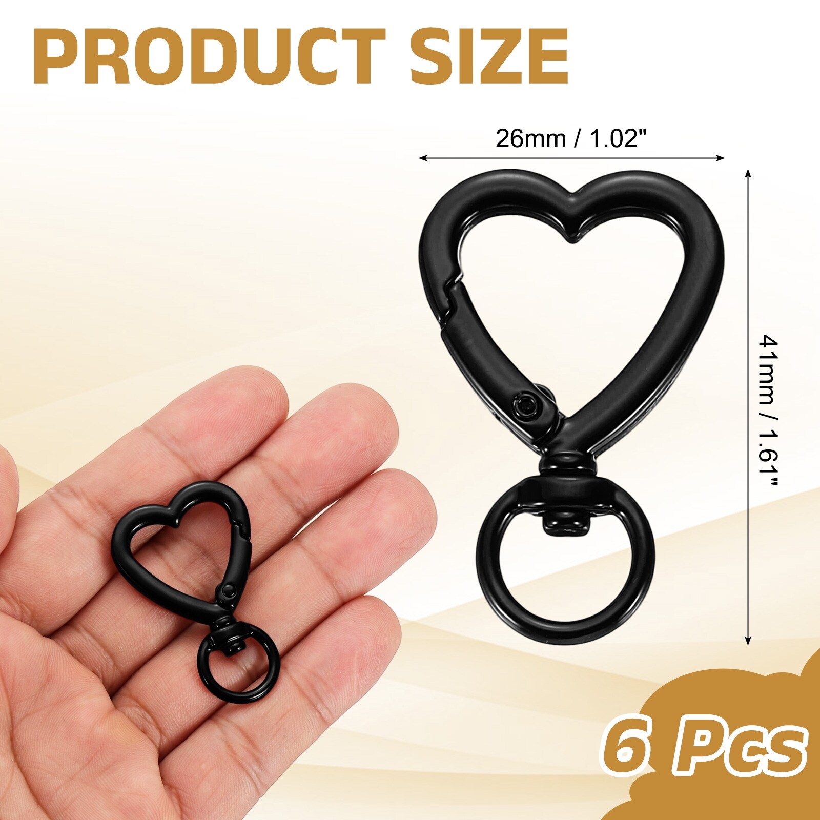 Heart Shape Swivel Buckles, Zinc Alloy Spring Snap Hooks Keyring Keychain Clip Hardware Accessories
