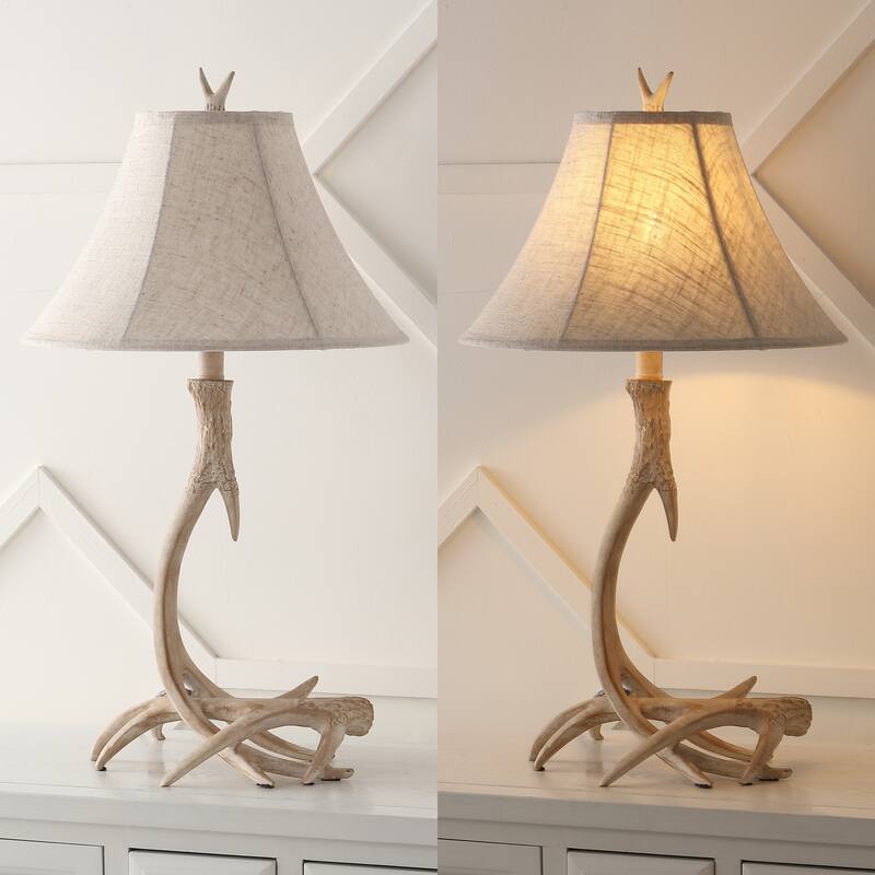 Eldora 27.5" Rustic Resin LED Table Lamp, Brown by JONATHAN Y - 27.5