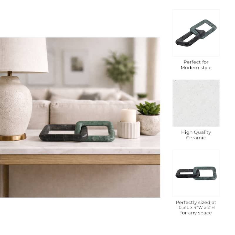 Decorative Marble Square Link Sculpture - Figurine Object