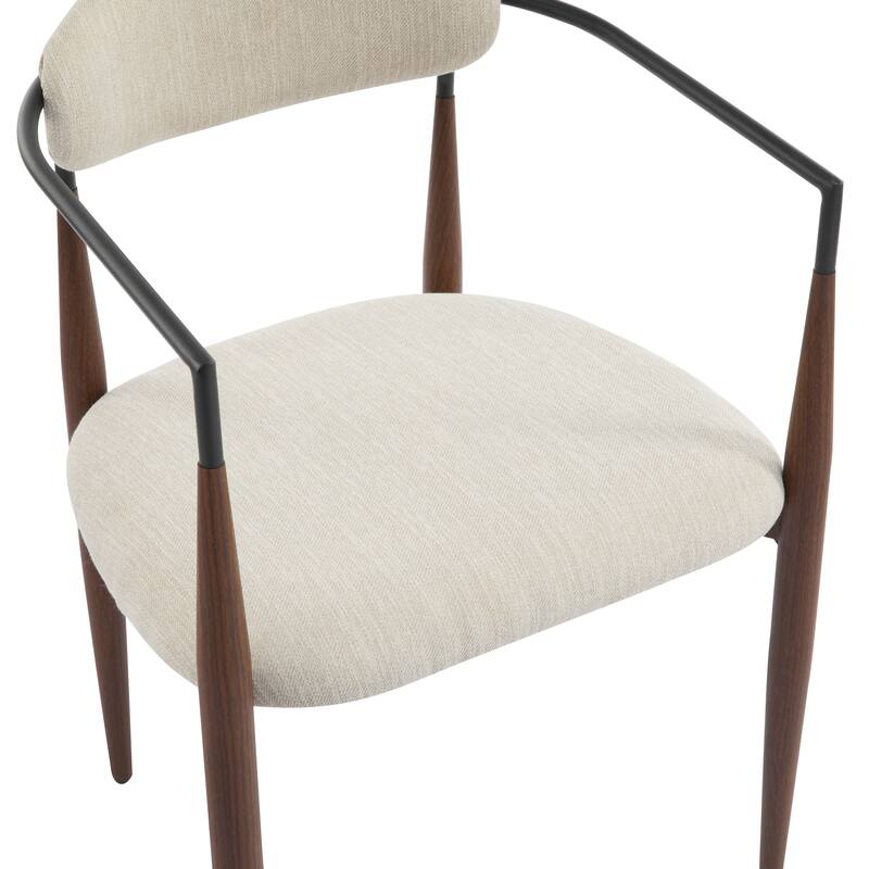 Modern Industrial Elmore Upholstered Dining Chairs (Set of 2) with Iron Frame by Christopher Knight Home