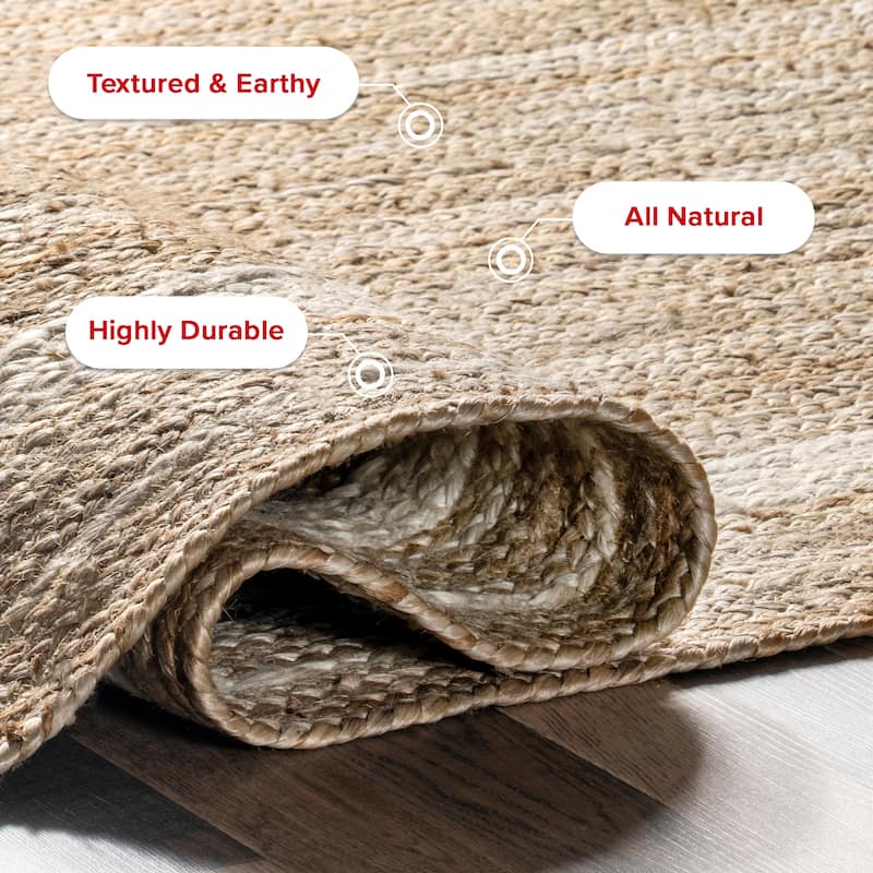 Nuloom Rikki Coastal Braided Jute Area Rug