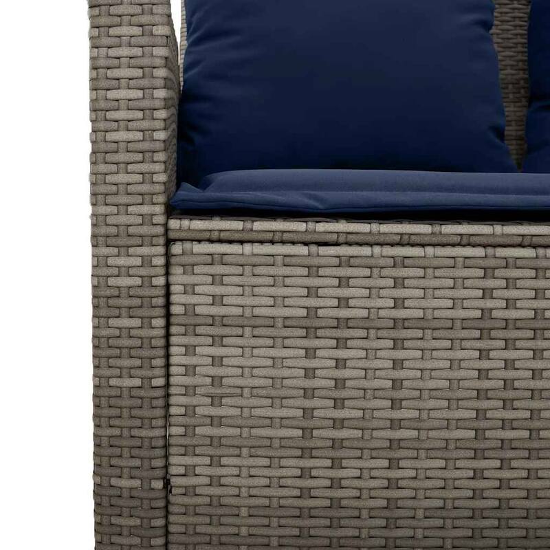 vidaXL 6 Piece Patio Sofa Set with Cushions Black/Brown/Gray Poly Rattan