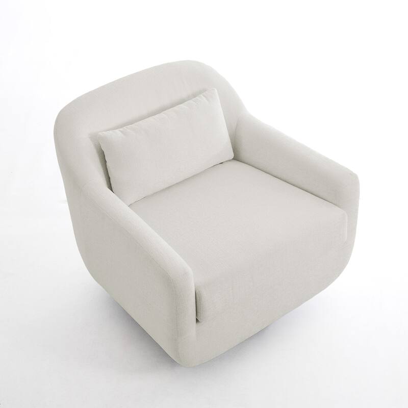 Miles Chenille Scandinavian Swivel Lounge Armchair(Set of 2)