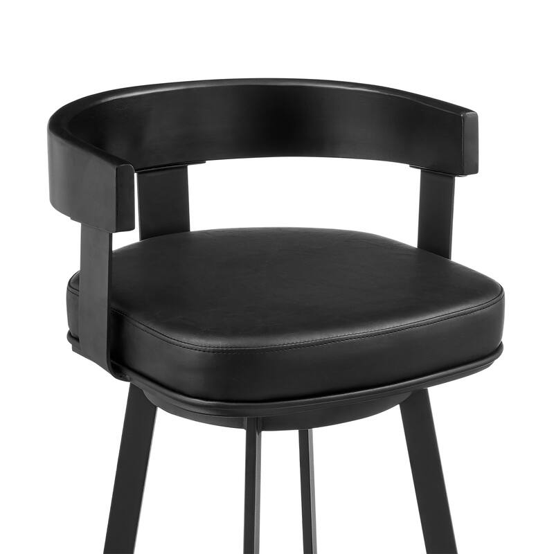 Idris Modern Swivel Bar Stool, Upholstered Counter Height Chair with Iron Frame