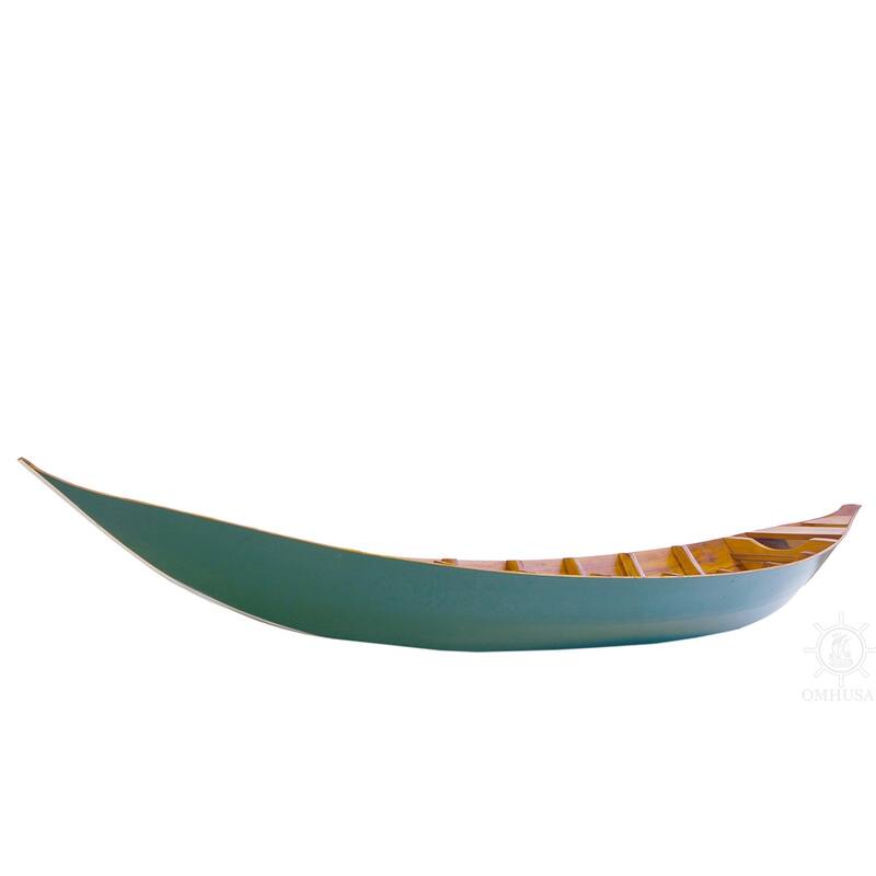 Small South East Asia Sampan Boat Teal Bottom Thuyen Ba La Tam Ban