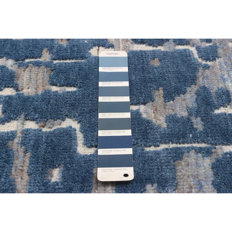 ECARPETGALLERY Hand-knotted Tangier Blue Wool Rug - 8'0 x 9'9