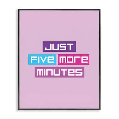 Stupell Just Five Minutes Gamer Framed Giclee Art Design By Yass Naffas Designs