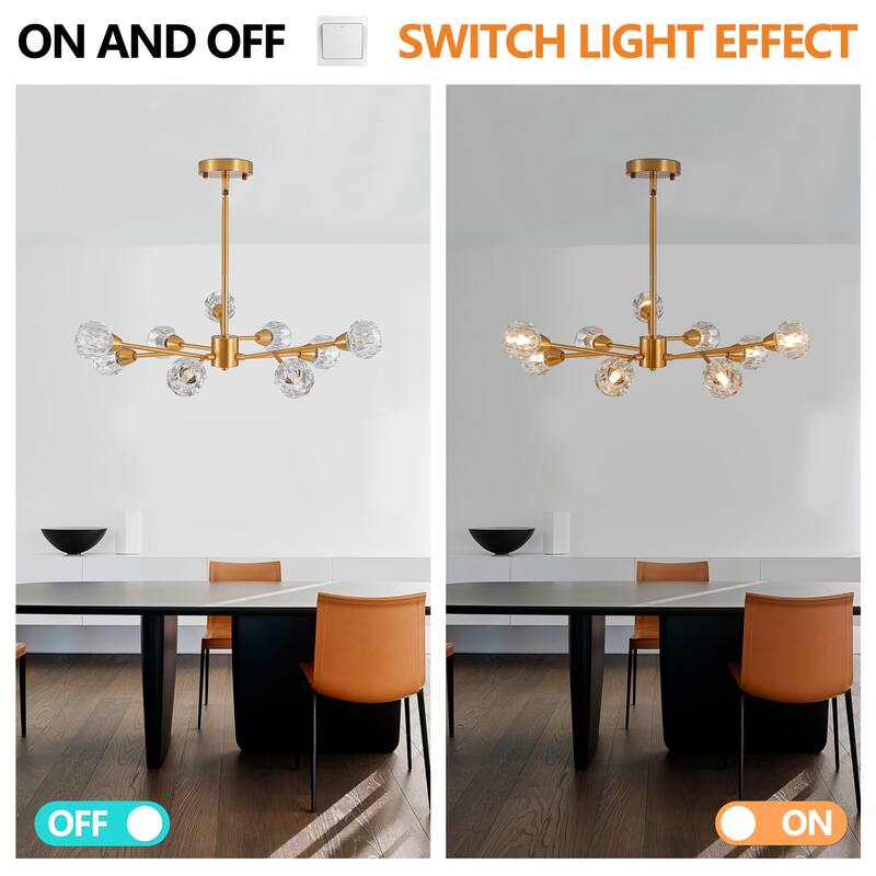 9 Lights Crystal Chandeliers(Bulbs Not Included)
