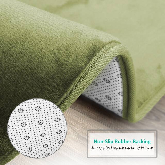 Clara Clark Ultra Soft Plush Bathroom Rug - Non-Slip, Velvet, Memory Foam Bath Mat - Set of 2
