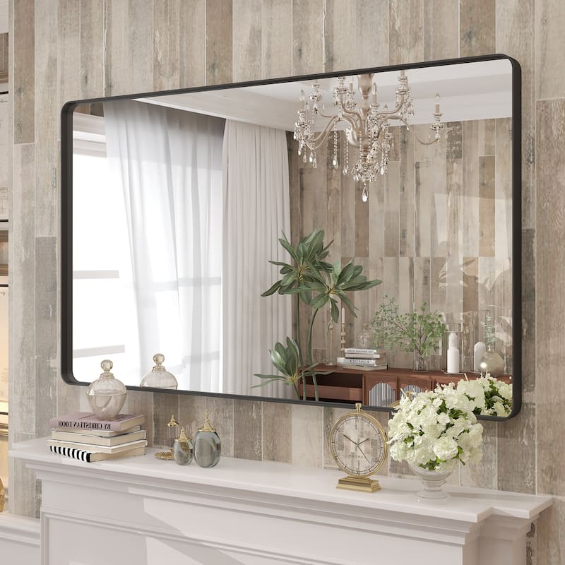 Bathroom Vanity Mirror with Aluminum Alloy Framed, Tempered Glass, Wall Mounted - 51x30