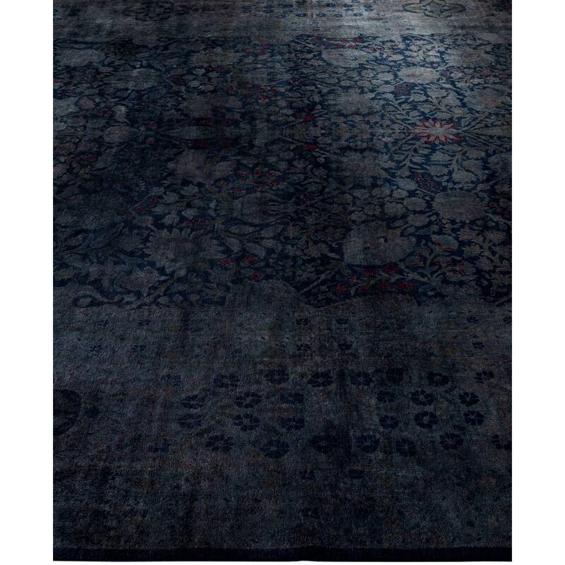 Overdyed One-of-a-Kind Hand-Knotted Area Rug - Black - 8' 10" x 11' 10"