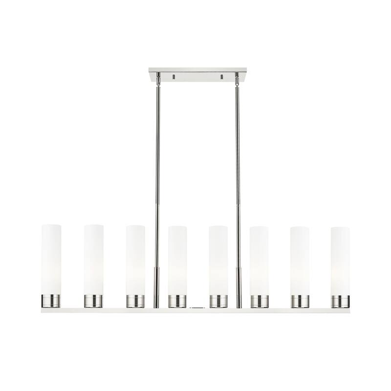 Innovations Lighting Downtown Urban - Boreas - 6 Light 48" Stem Hung Island Light with 11" Shades - Polished Nickel/White