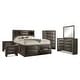 preview thumbnail 8 of 40, Furniture of America Brent 6-Piece Wood Platform Bedroom Set with Drawers and Bookcase Headboard