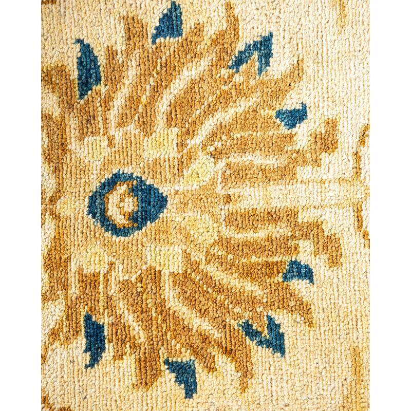Overton Eclectic, One-of-a-Kind Hand-Knotted Area Rug - Ivory, 8' 10" x 11' 8" - 8' 10" x 11' 8"