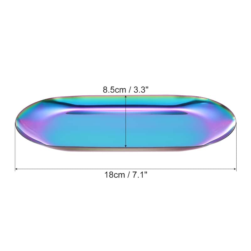 2pcs Stainless Steel Decorative Trays 7" Bathroom Cosmetic Trays - Multicolor - 7"