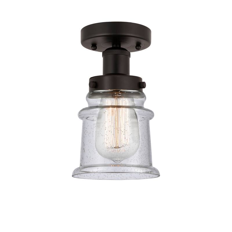 Innovations Lighting Canton - 1 Light 5" Semi-Flush Mount - Oil Rubbed Bronze/Seedy